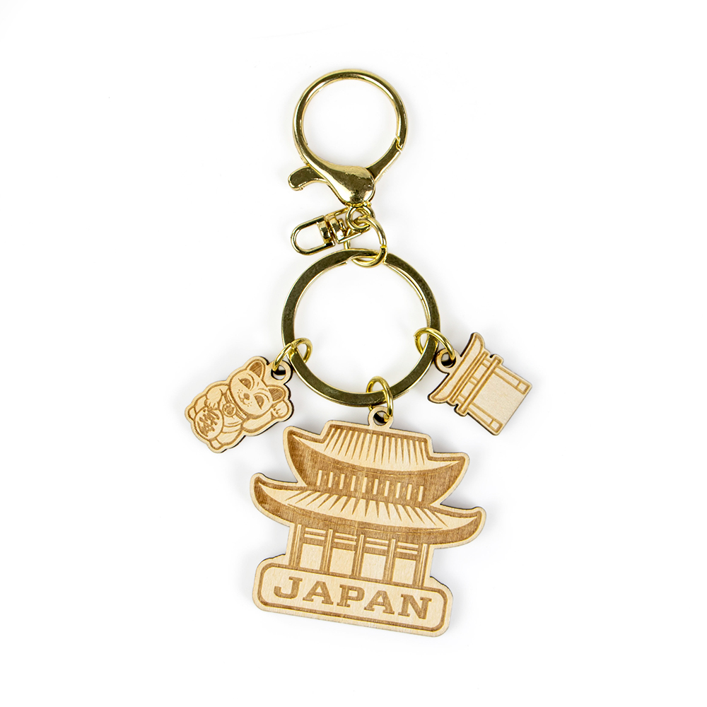 japan keychain, samurai souvenir keyring, wooden japan keychain, laser engraved wood keychain, japanese warrior keyring, custom souvenir japan, eco friendly wood keychain, b2b wooden gift supplier, japan travel souvenir