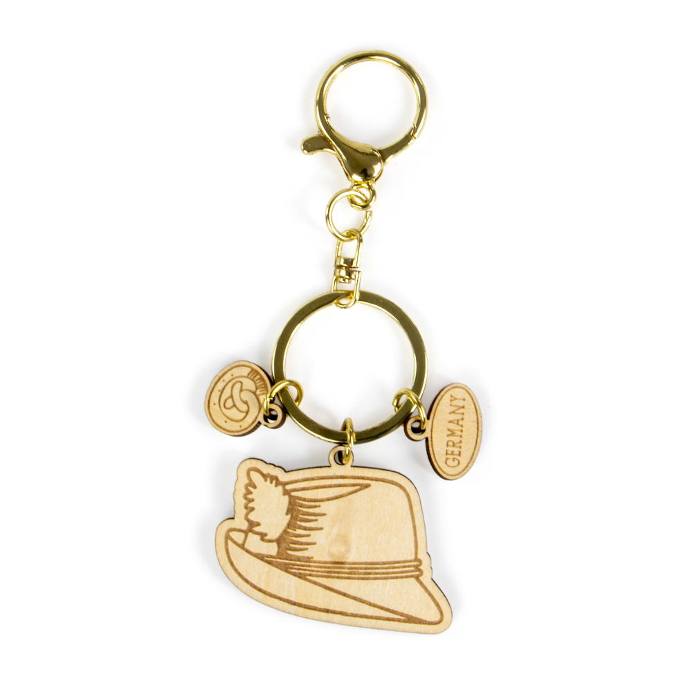 germany keychain, bavarian hat souvenir, oktoberfest keyring, wooden german gift, laser cut keychain, germany travel souvenir, custom wood keychain, wholesale souvenir keyring, german cultural gift, eco friendly wooden keyring