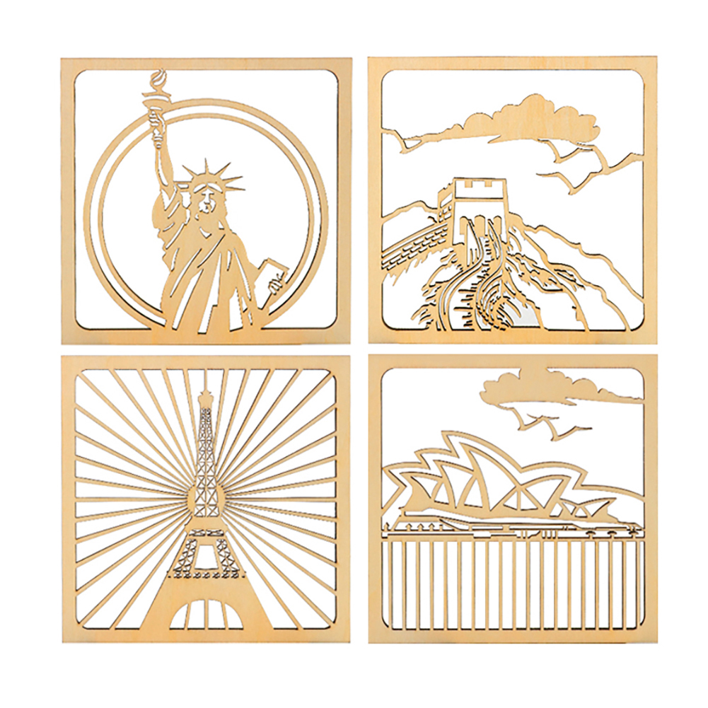 custom wooden coasters,Custom Wooden Coasters with Landmark Designs,souvenir wooden coasters,laser cut wooden coaster