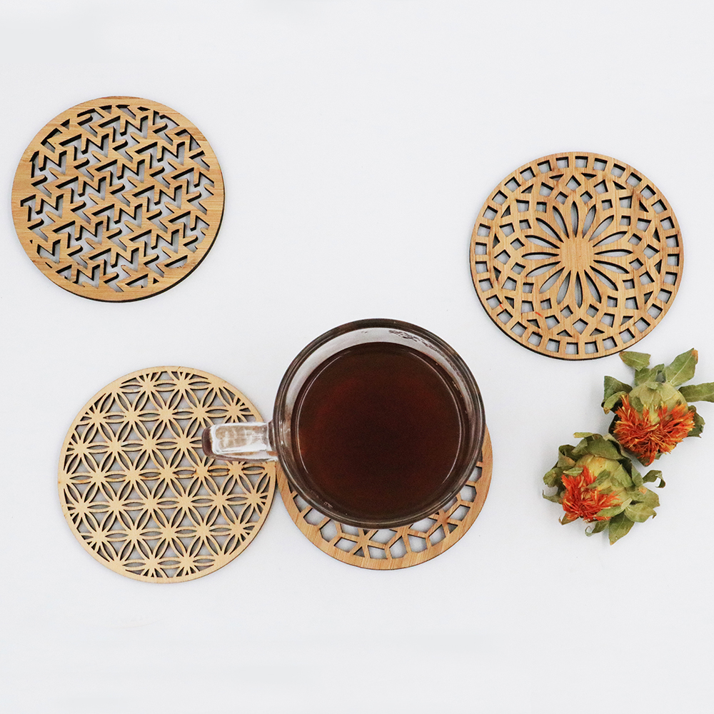 natural bamboo coasters,bamboo coasters for gift,bamboo coaster hotel, Custom Engraved Wooden Drink Coaster Set