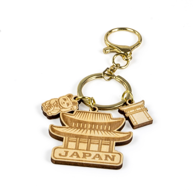 japan keychain, samurai souvenir keyring, wooden japan keychain, laser engraved wood keychain, japanese warrior keyring, custom souvenir japan, eco friendly wood keychain, b2b wooden gift supplier, japan travel souvenir