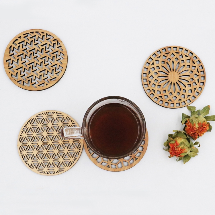 natural bamboo coasters,bamboo coasters for gift,bamboo coaster hotel, Custom Engraved Wooden Drink Coaster Set