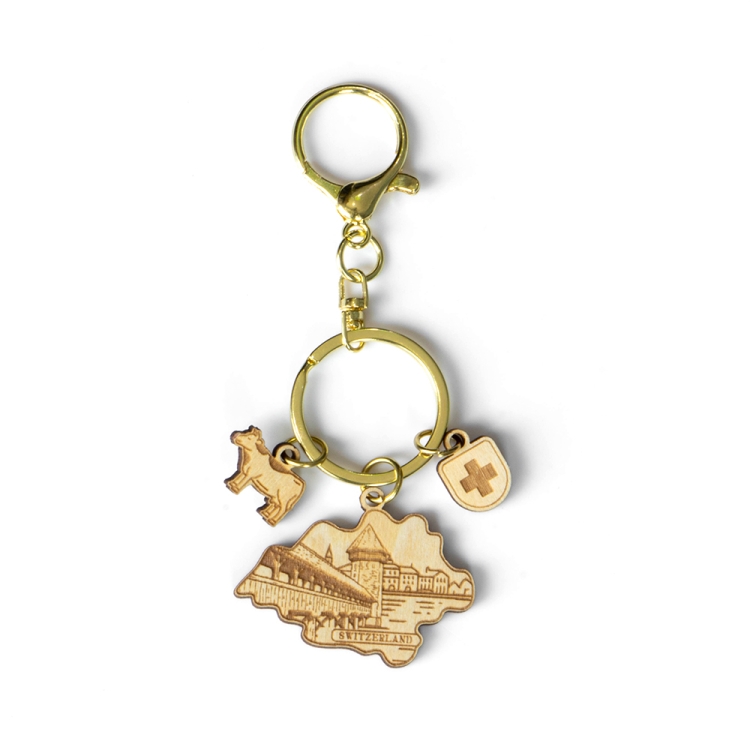 wooden keychain wholesale,custom wooden keychain,landmark wooden keychain,Swiss map wooden keychain,Switzerland wooden keychain