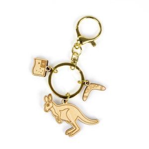 australia keychain, kangaroo souvenir, wooden keyring, boomerang keychain, laser cut souvenir, eco wooden keychain, custom souvenir gift, australia wholesale keychain, australian gift supplier, travel keyring australia