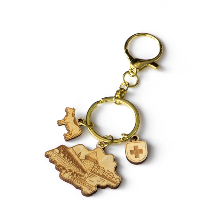 wooden keychain wholesale,custom wooden keychain,landmark wooden keychain,Swiss map wooden keychain,Switzerland wooden keychain