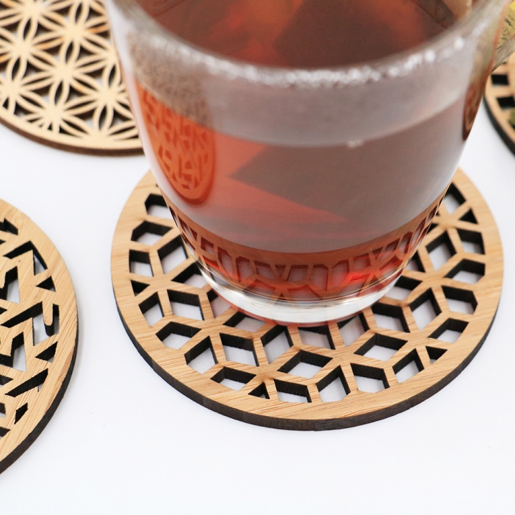 natural bamboo coasters,bamboo coasters for gift,bamboo coaster hotel, Custom Engraved Wooden Drink Coaster Set