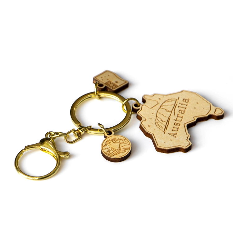 australia keychain, australia map souvenir, wooden keyring, laser cut keychain, custom australia gift, wood souvenir keychain, wholesale souvenir supplier, australian gift keychain, eco friendly keyring, travel souvenir australia