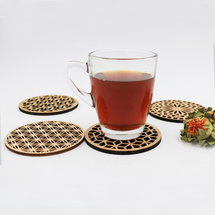 natural bamboo coasters,bamboo coasters for gift,bamboo coaster hotel, Custom Engraved Wooden Drink Coaster Set