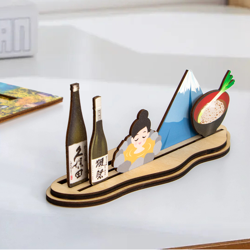 japan souvenir frame, fuji photo frame, onsen gift, hot spring decor, wooden photo frame, ramen frame, sake bottle gift, travel keepsake japan, japanese culture crafts, sakura memory frame