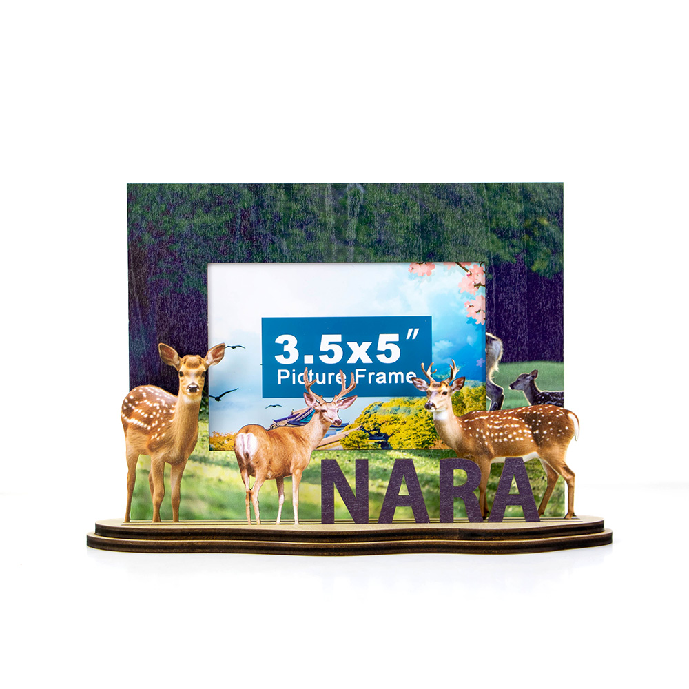 Nara deer souvenir, Japan wooden frame, travel keepsake, custom gift frame, Japanese tourism gift,nature souvenir