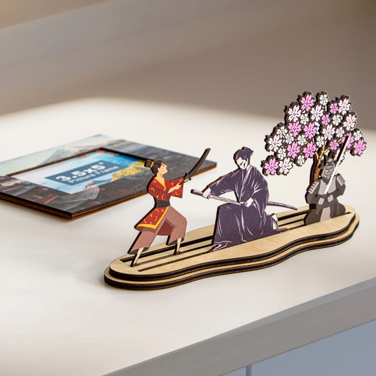 samurai souvenir, Japan travel gift, wooden photo frame, bushido gift, handcrafted frame, Japanese culture decor, tourist keepsake,Japanese Culture Gift