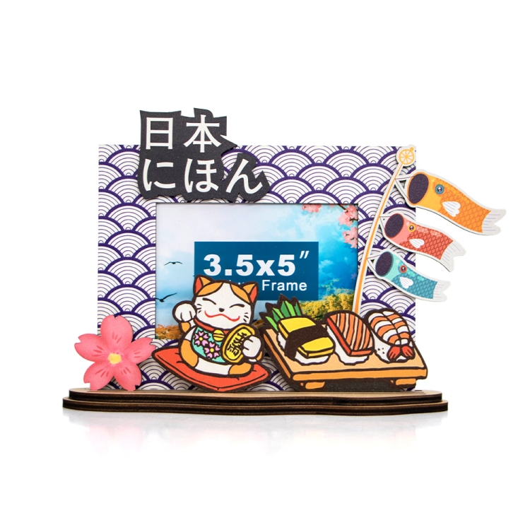 cherry blossom photo frame, sakura souvenir, japan travel gift, wooden frame, japan memory frame, mt. fuji frame