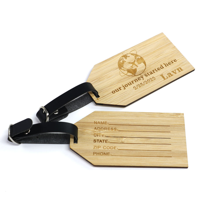 engraved wooden luggage tag,custom bamboo luggage tag,travel luggage tag wood,wood luggage tag bulk wholesale,wooden travel gift tag for suitcase